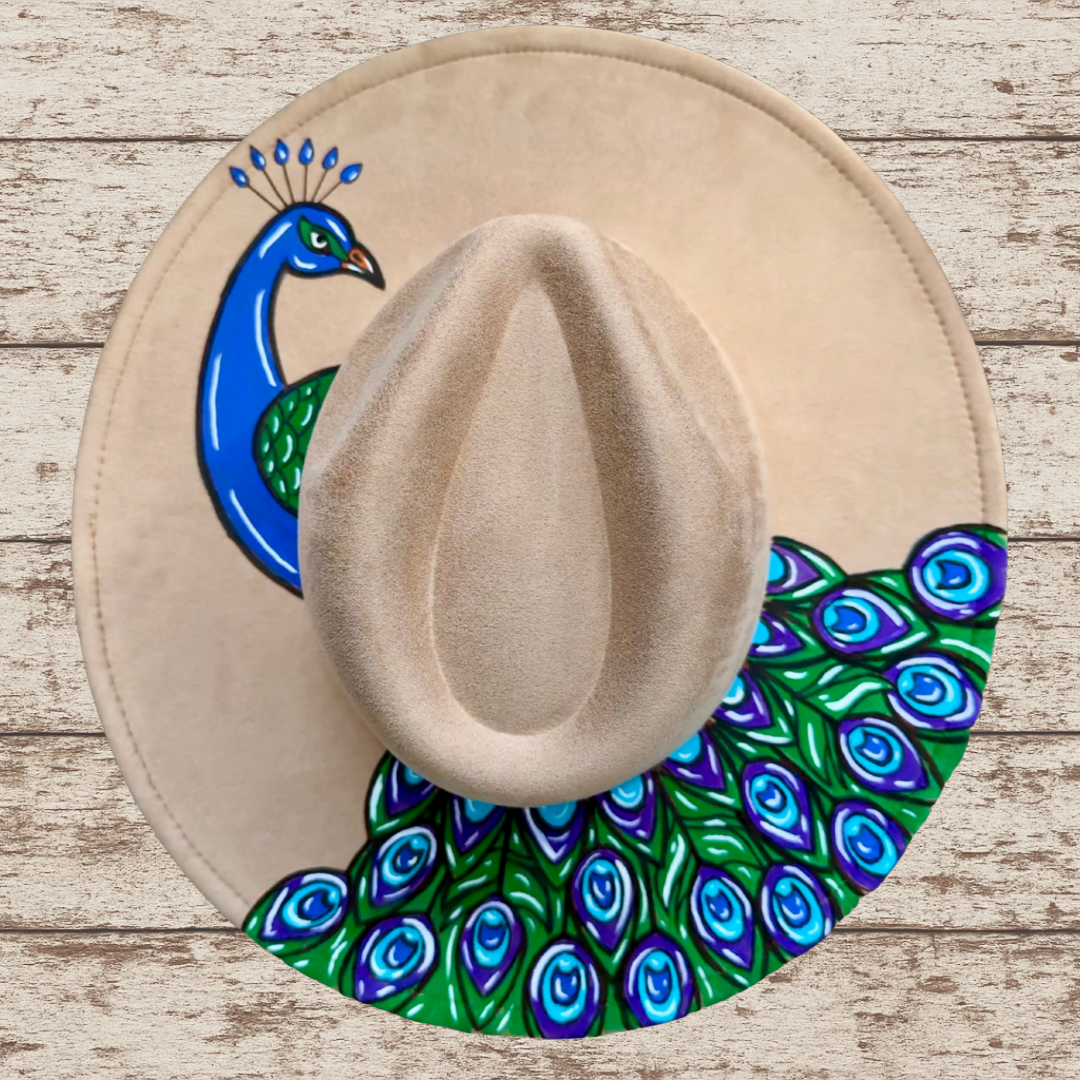 Peacock Wide Brim Hat