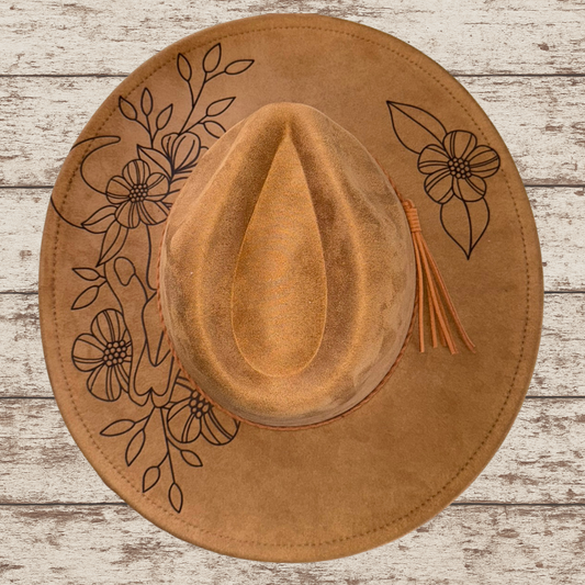 Steer Skull Wide Brim Hat