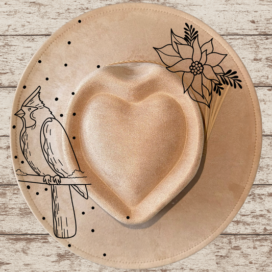 Cardinal Wide Brim Heart Hat