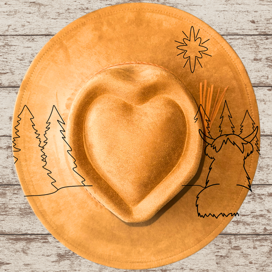 Highlander Hope Wide Brim Heart Hat