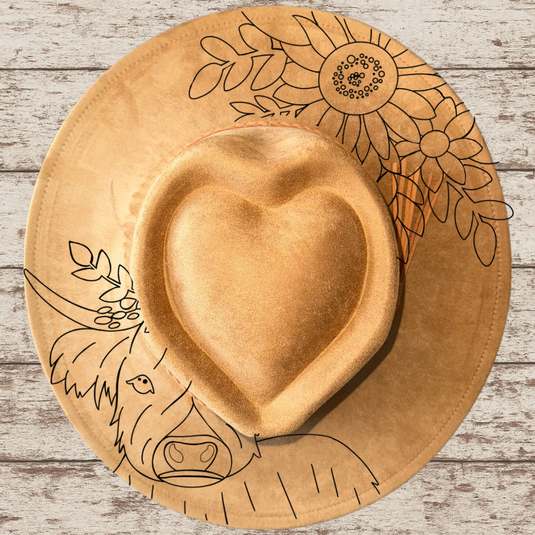 Honey Highlander Wide Brim Heart Hat