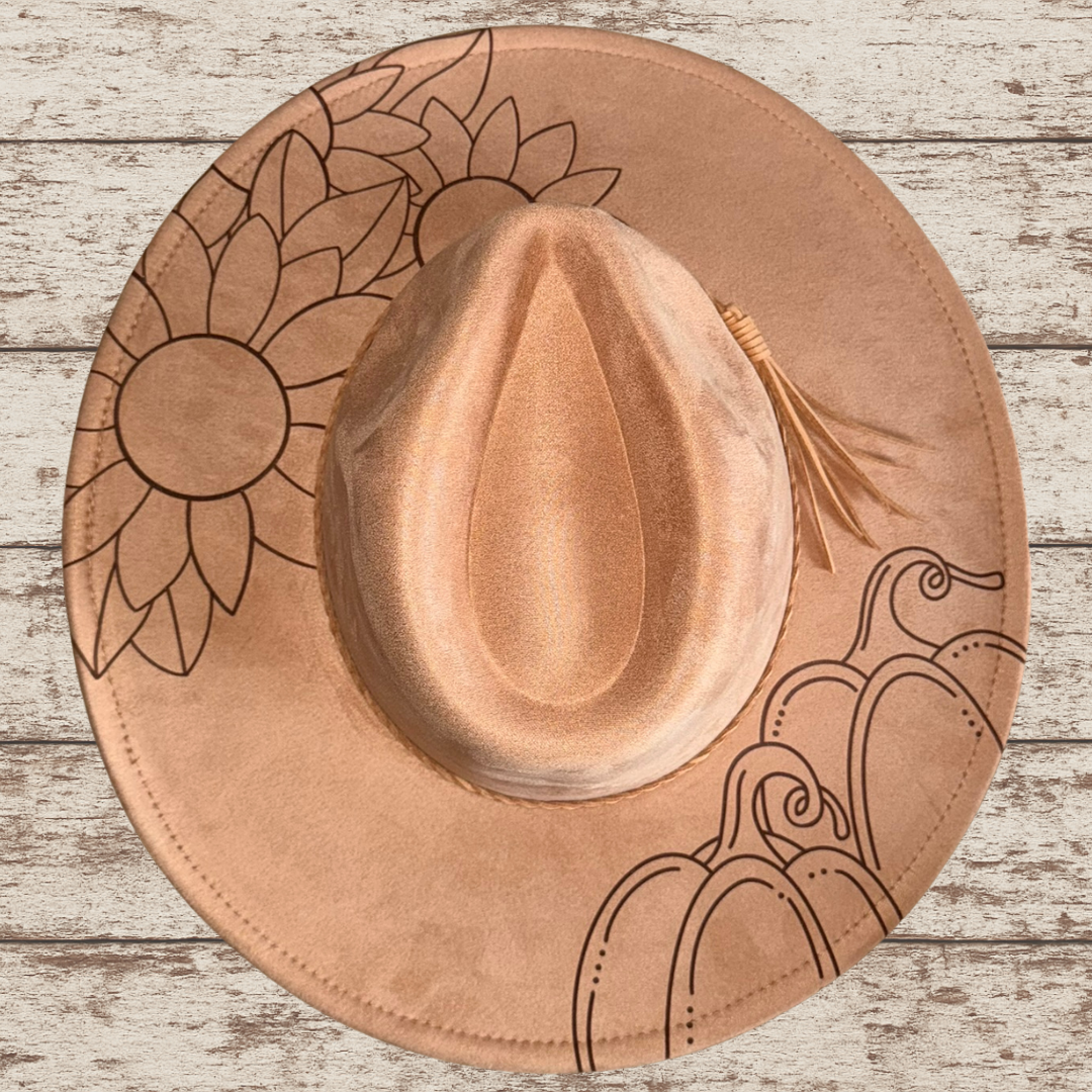 Sunflower Pumpkin Wide Brim Hat