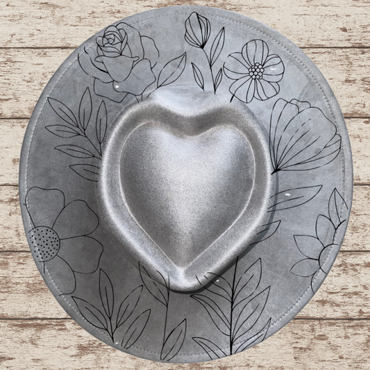 Wildflower Wide Brim Heart Hat