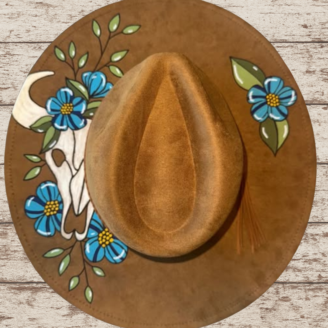 Steer Skull Wide Brim Hat