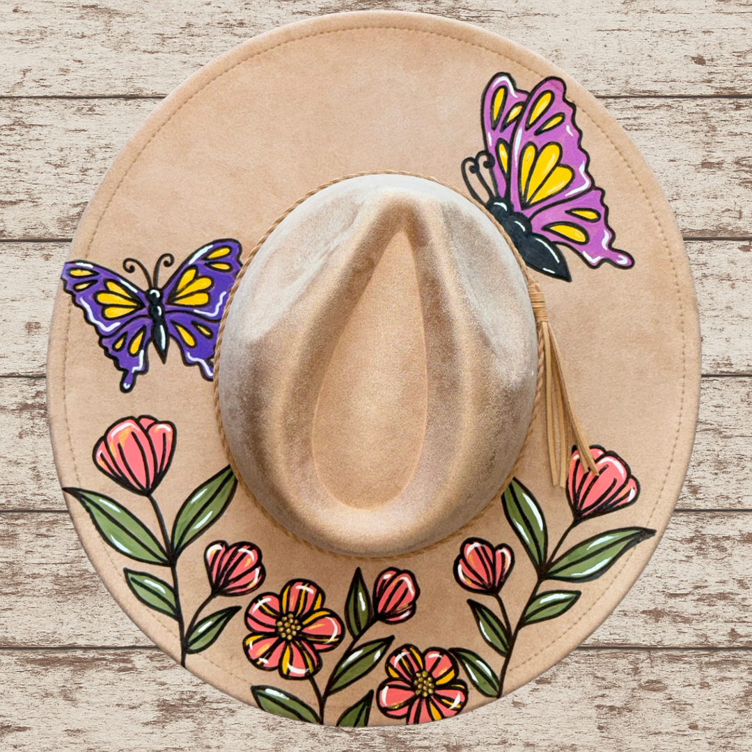 Butterflies Wide Brim Hat