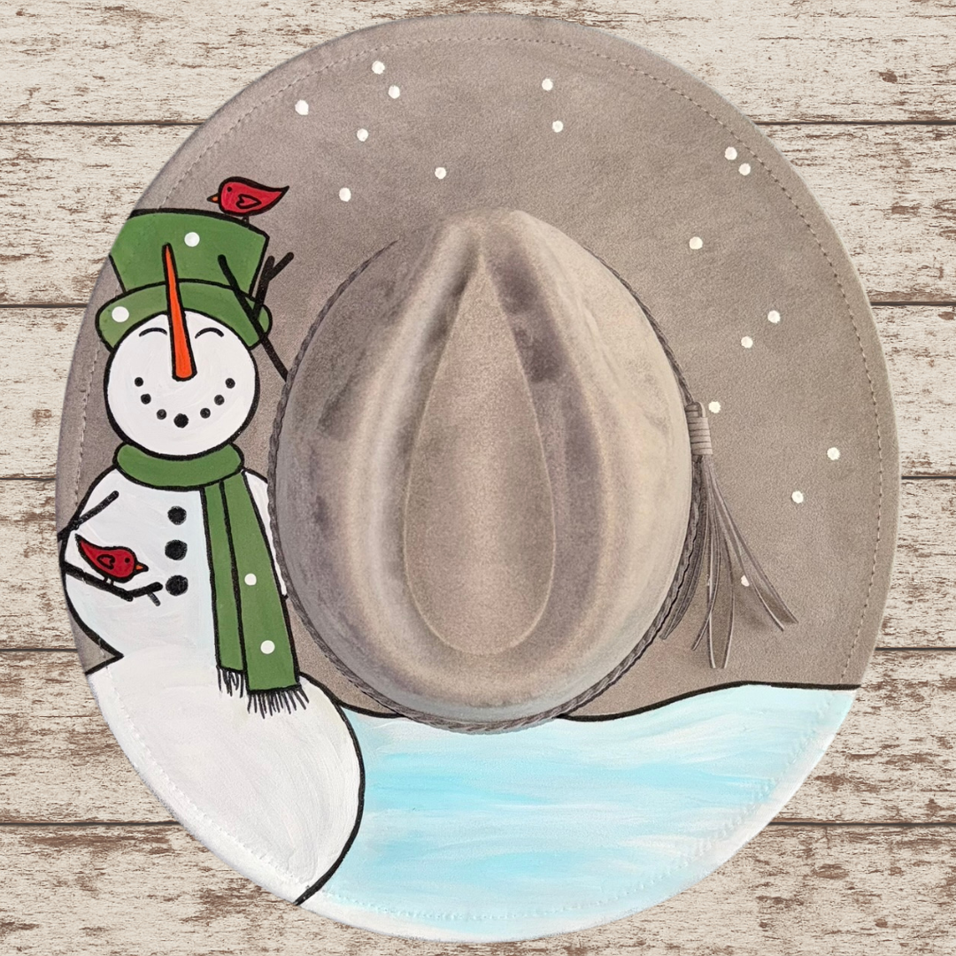 Snowman Wide Brim Hat